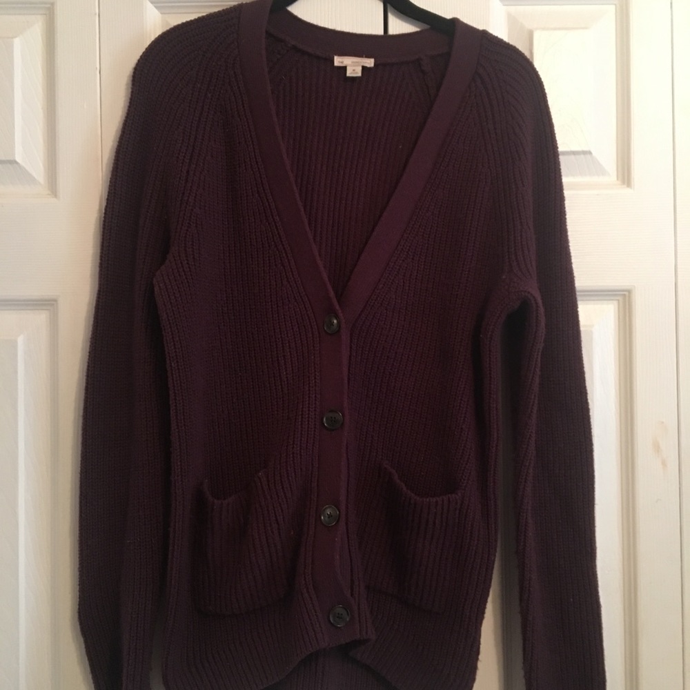 Deep purple button-up Sweater